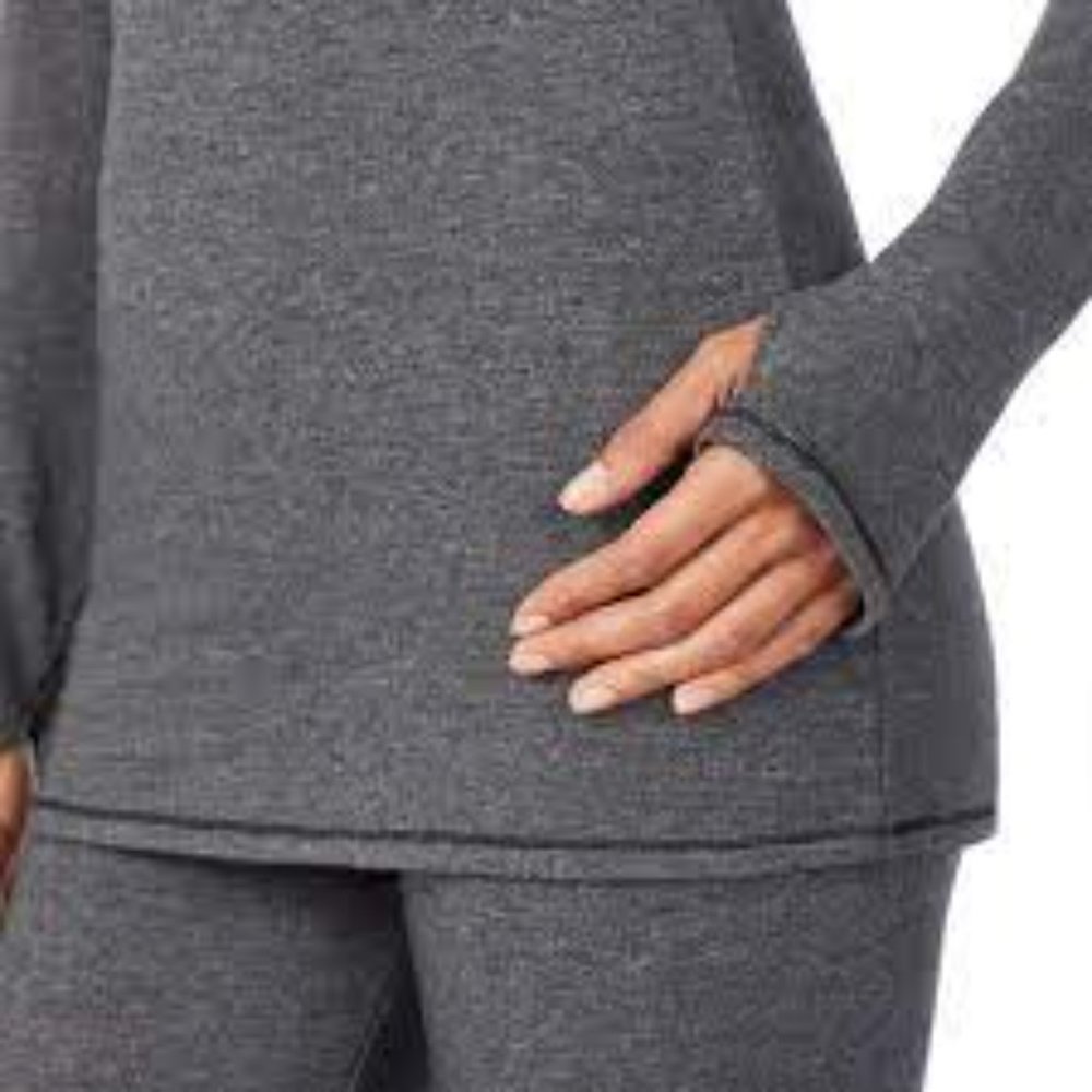 Cuddl Duds Ultra Cozy Gray Long Sleeve Crew - Size Large 14-16 - Picture 8 of 8